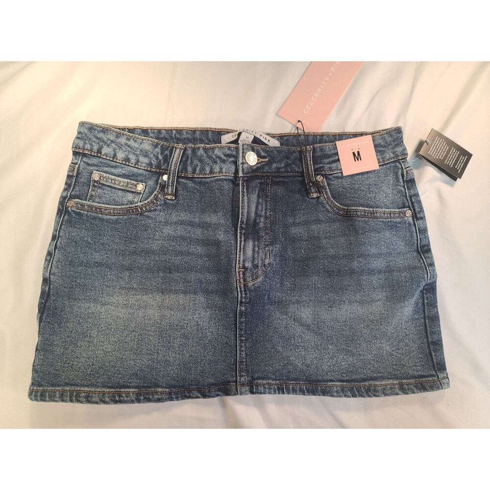 Celebrity Pink Women's Medium Low-Rise Denim Mini Skirt NWT